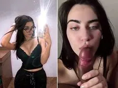 Letícia Oliveira ninfeta do olho verde engolindo porra