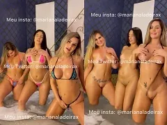 Mari Ladeira pelada com a irmã e amiga na banheira