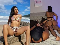 Corno manso de Nova Iguaçu-RJ assistindo esposa influencer rabuda dando o cuzinho pro amigo