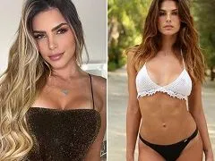 A Fazenda 13 - Dayane Mello e Erika Schneider pagando peitinho