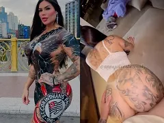 Rainha da Gaviões da Fiel caiu na net fodendo no sofá com o namorado a noite toda