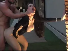 Brena Barbosa fodendo no jardim com sua amiga e o gringo safado