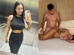 Peituda ninfetinha de Blumenau botou o bronze em dia pra foder com o patrão rico do seu namorado