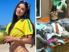 A Fazenda 14: Kerline ex bbb pagando peitinho na Fazenda