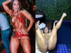 Famosa Mulher Fruta do RJ fazendo live pelada e bebada na piscina