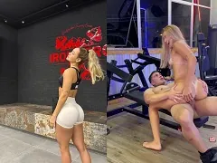 Porno caseiro com personal da Smart Fit de bairro nobre em SP fodendo aluna loirinha gostosa na academia